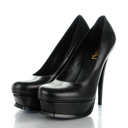 Saint Laurent Calfskin Tribtute 105 Platform Pumps 39 Nero Black 3 of 9