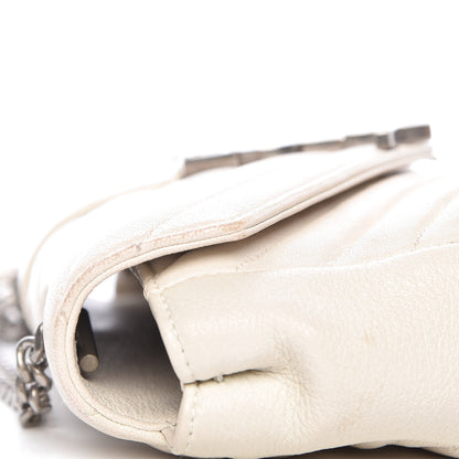 Saint Laurent Sheepskin Matelasse Monogram Classic Baby Chain Bag White 18 of 21