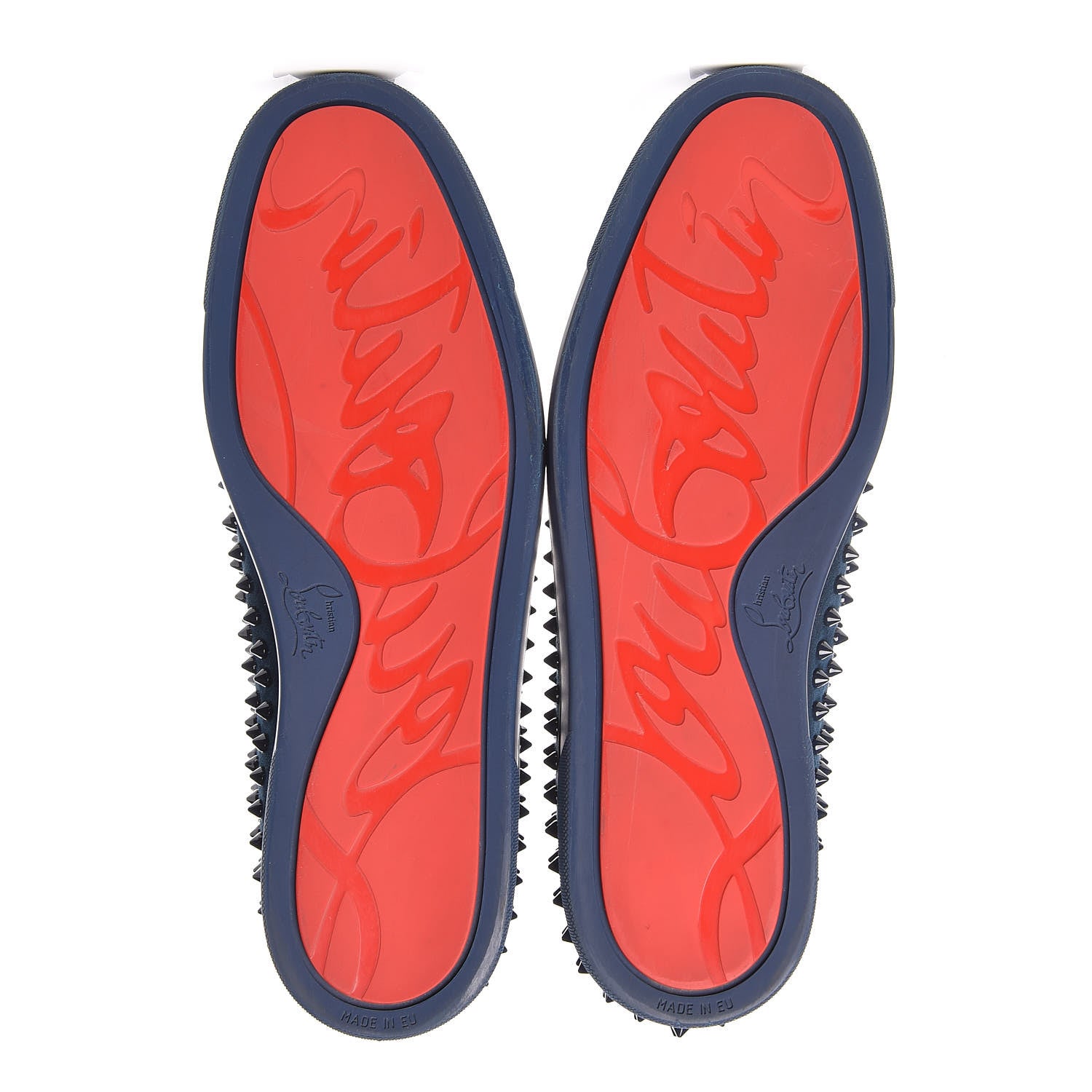 Christian Louboutin Velvet Spikes Mens Roller Boat Flats 45 Quartz 7 of 18