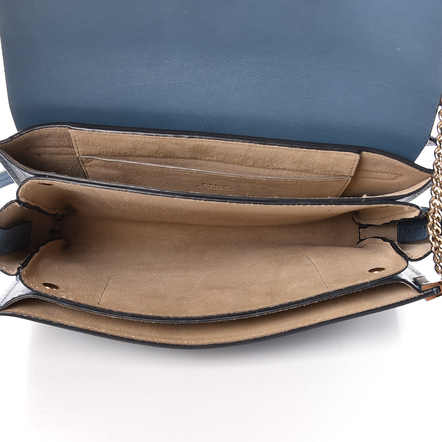 Suede Calfskin Small Faye Shoulder Bag Majolica Blue