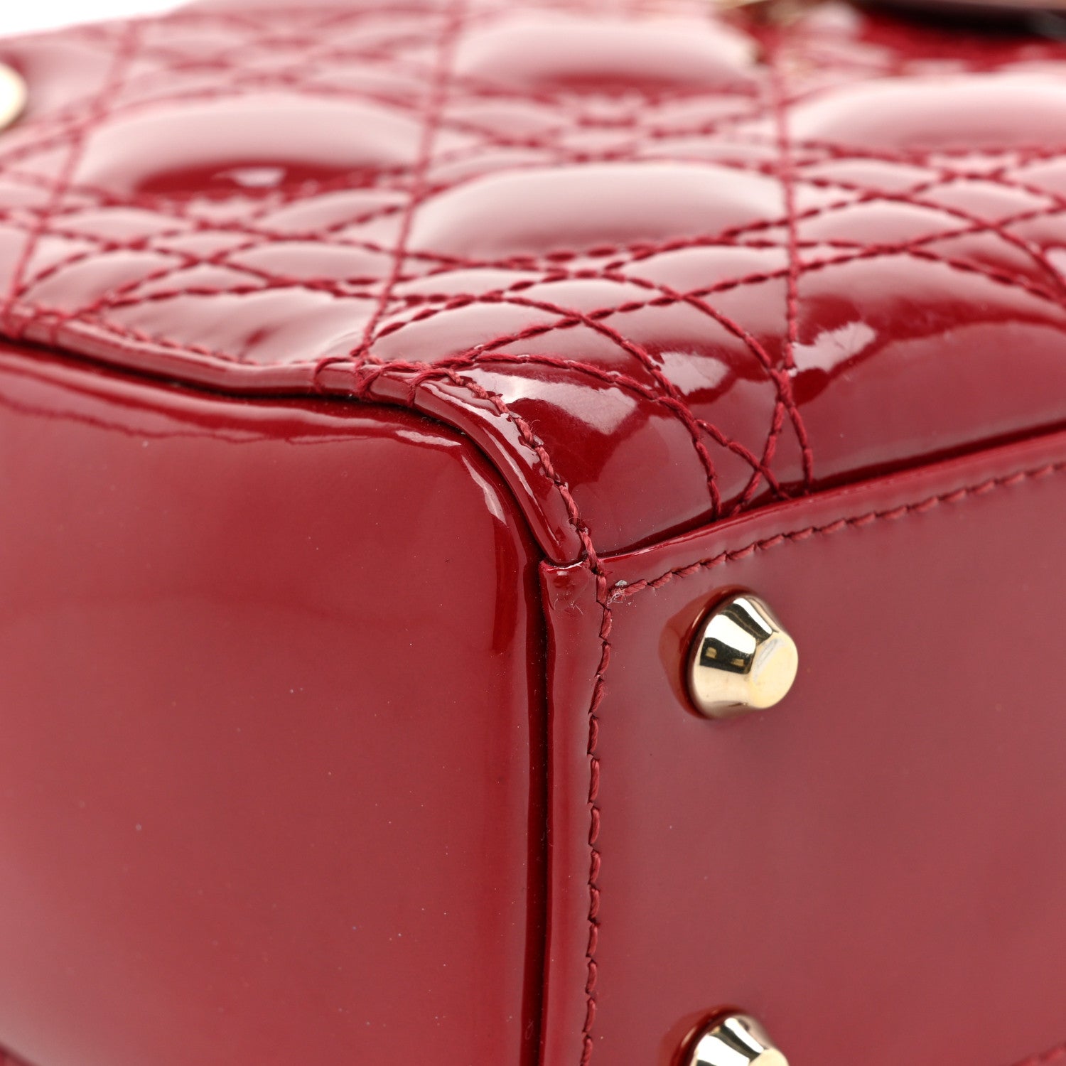 Christian Dior Patent Cannage Mini Lady Dior Red 10 of 14