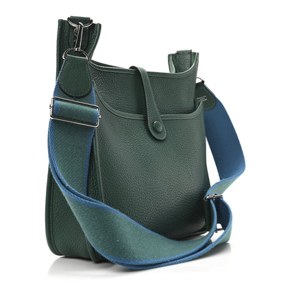 Hermes Taurillon Clemence Amazone Evelyne III PM Malachite Bleu Izmir 3 of 9