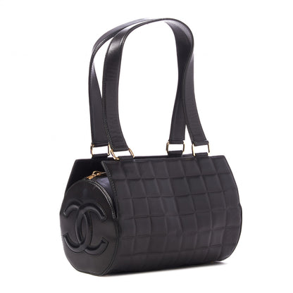 Chanel Lambskin Chocolate Bar Quilted CC Shoulder Bag Black 2 of 7