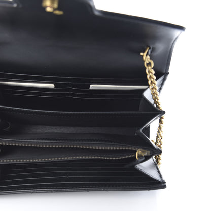 Gucci Calfskin Matelasse GG Marmont Chain Wallet Black 5 of 12