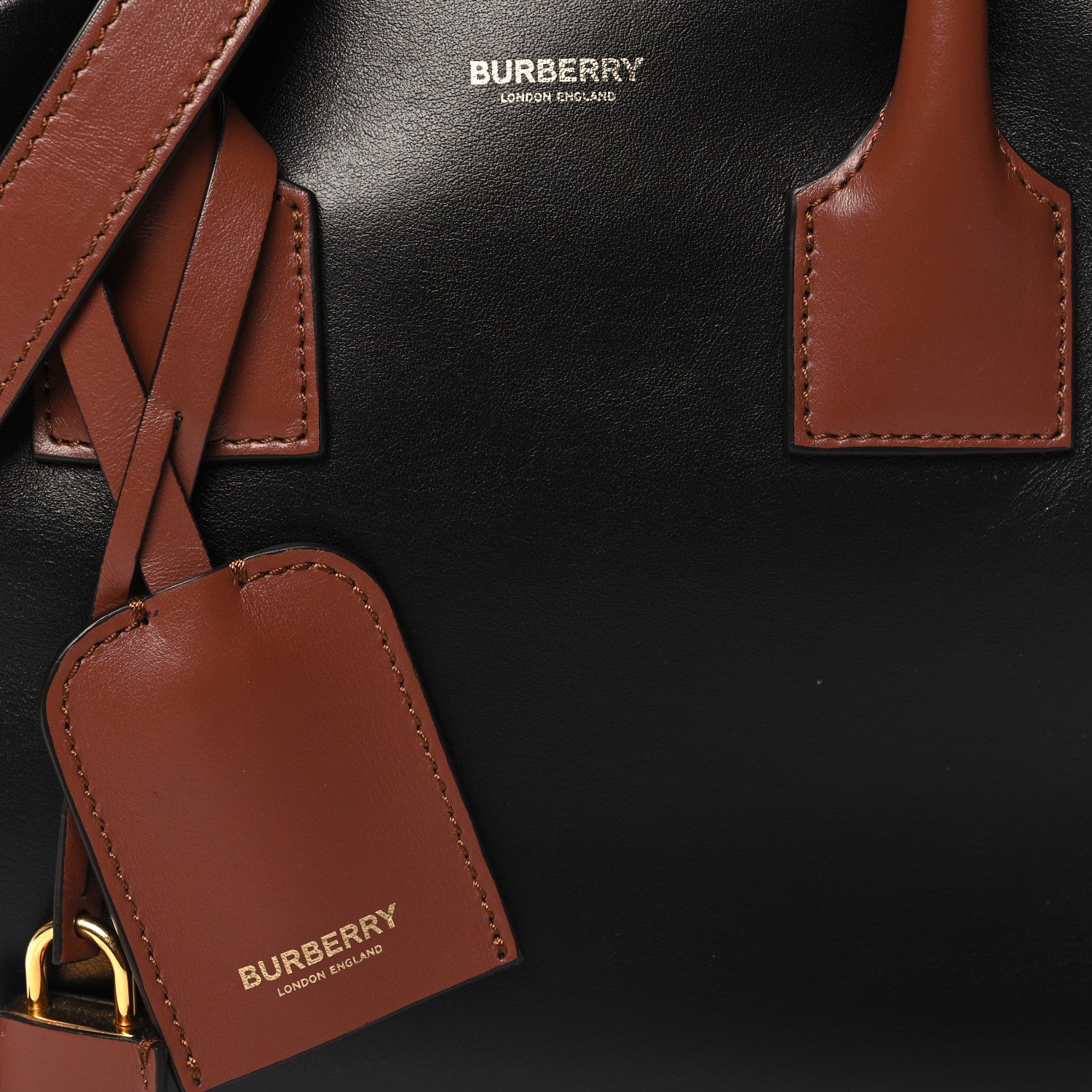 Burberry Smooth Calfskin House Check Medium Cube Bowling Bag Archive Beige 7 of 11