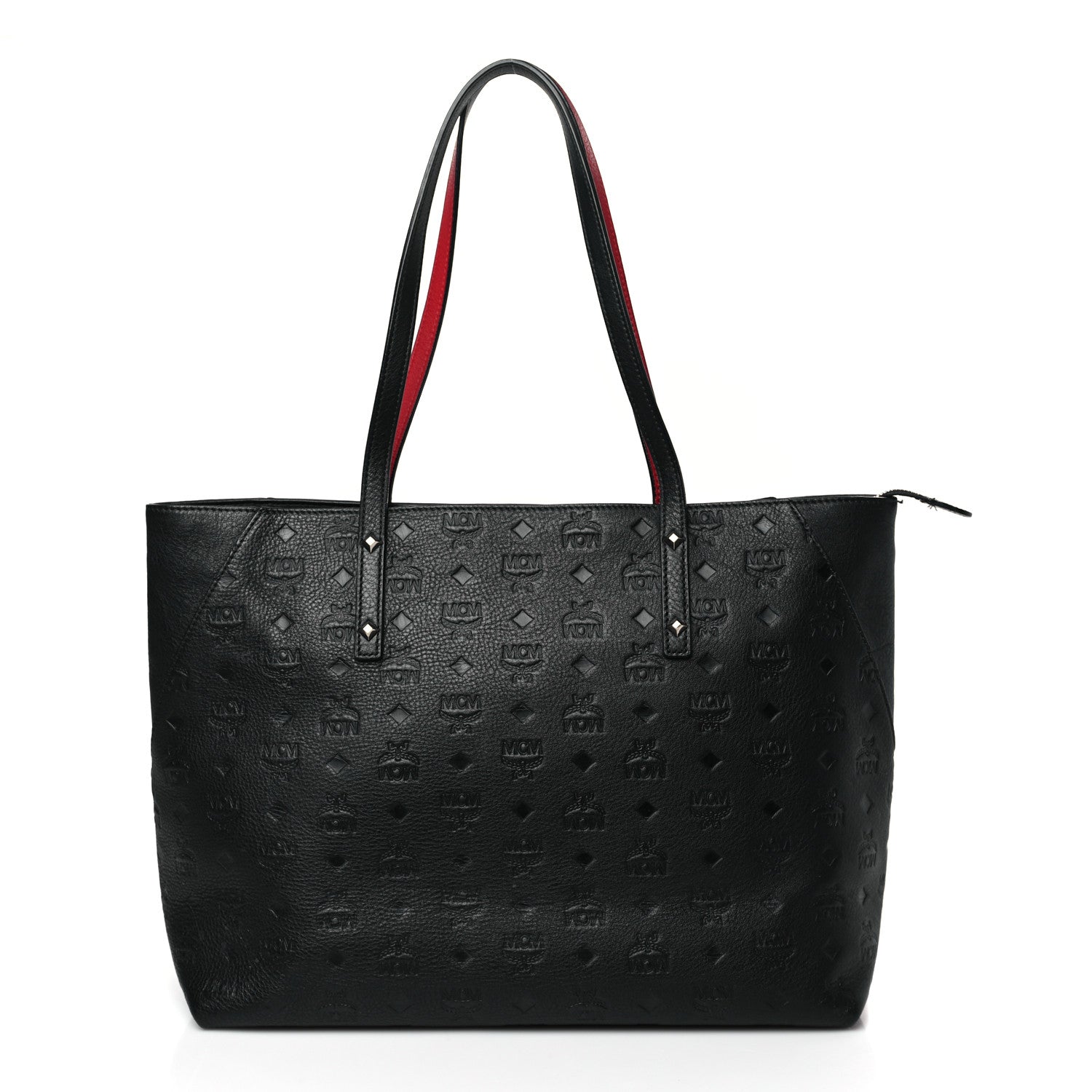 MCM Calfskin Ottomar Monogram Medium Klara Shopper Tote Black 1 of 10