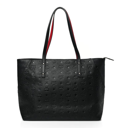 MCM Calfskin Ottomar Monogram Medium Klara Shopper Tote Black 1 of 10