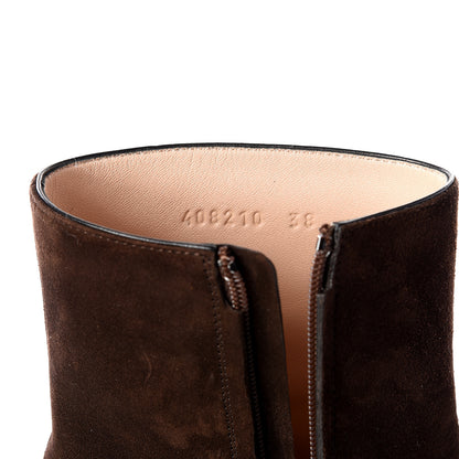Gucci Kid Scamosciato GG Marmont Fringe 75mm Ankle Boots 38 Cocoa 10 of 11