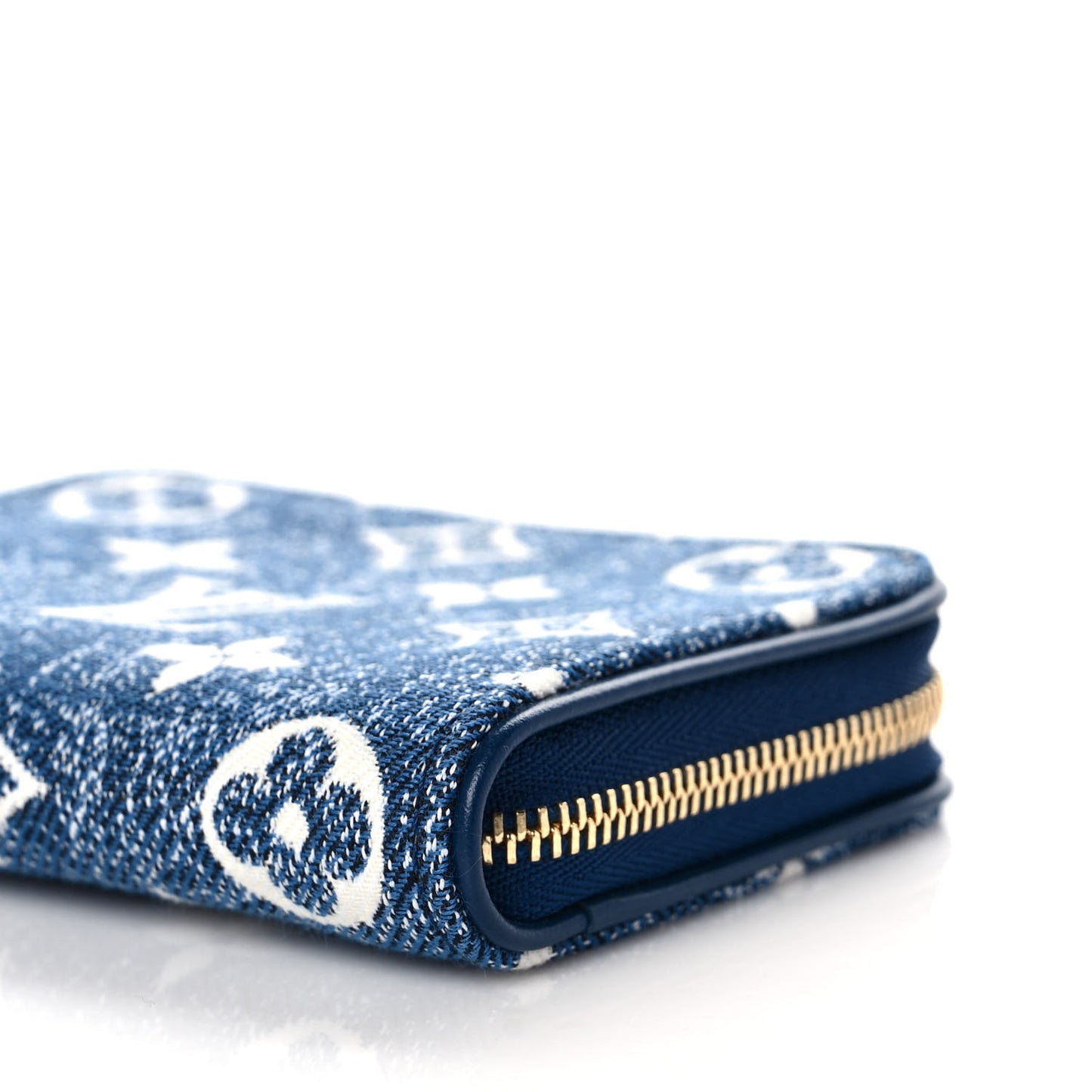 Denim Monogram Jacquard Zippy Coin Purse Bleu