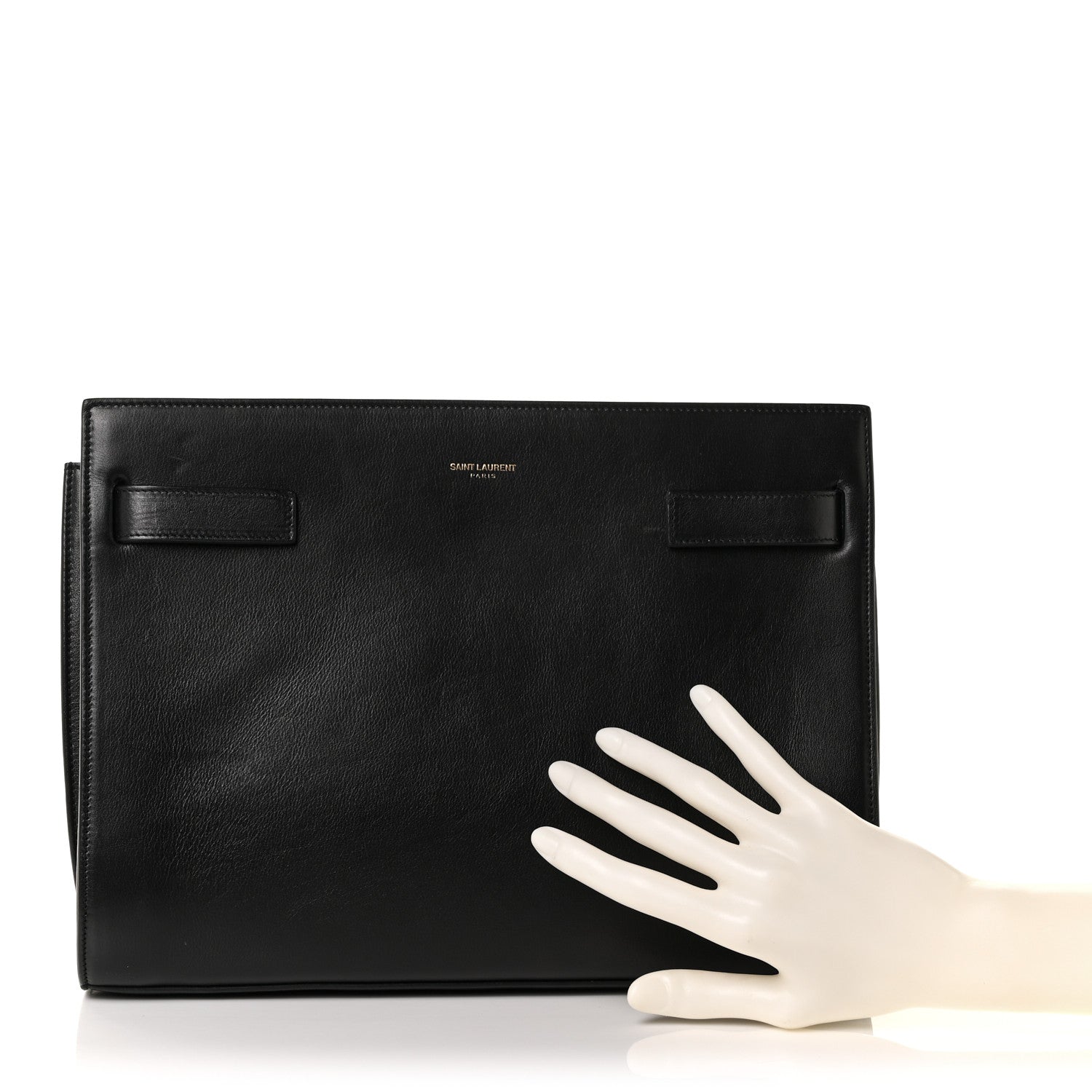 Saint Laurent Calfskin Sac De Jour Clutch Black 2 of 13