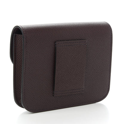 Hermes Epsom Enamel Constance Slim Wallet Rouge Sellier Framboise 3 of 11