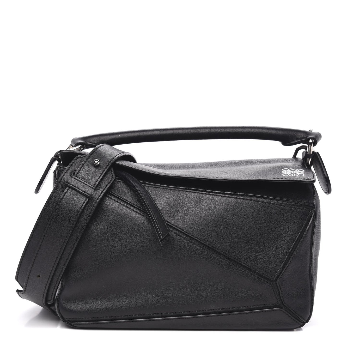 Calfskin Small Puzzle Bag Black
