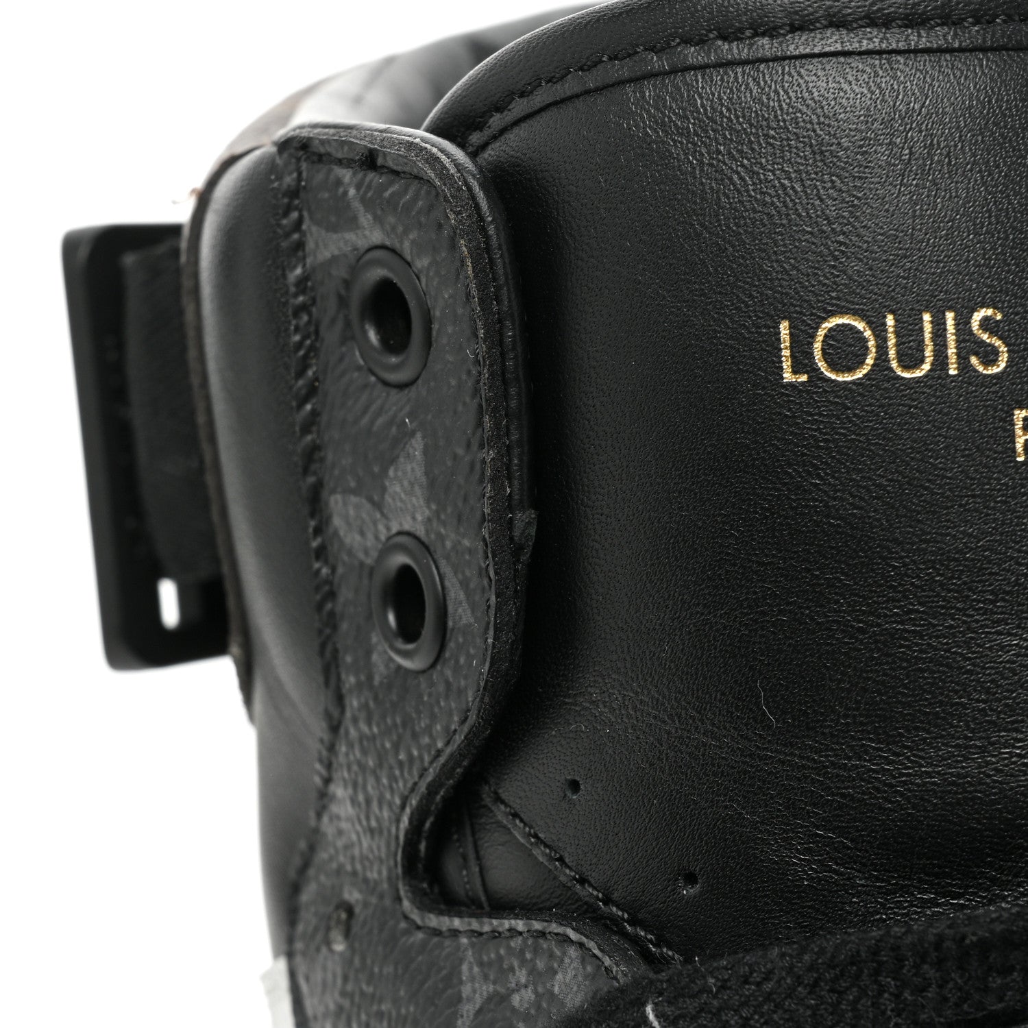 Louis Vuitton Calfskin Monogram Mens Rivoli High Top Sneakers 9.5 Black 11 of 15