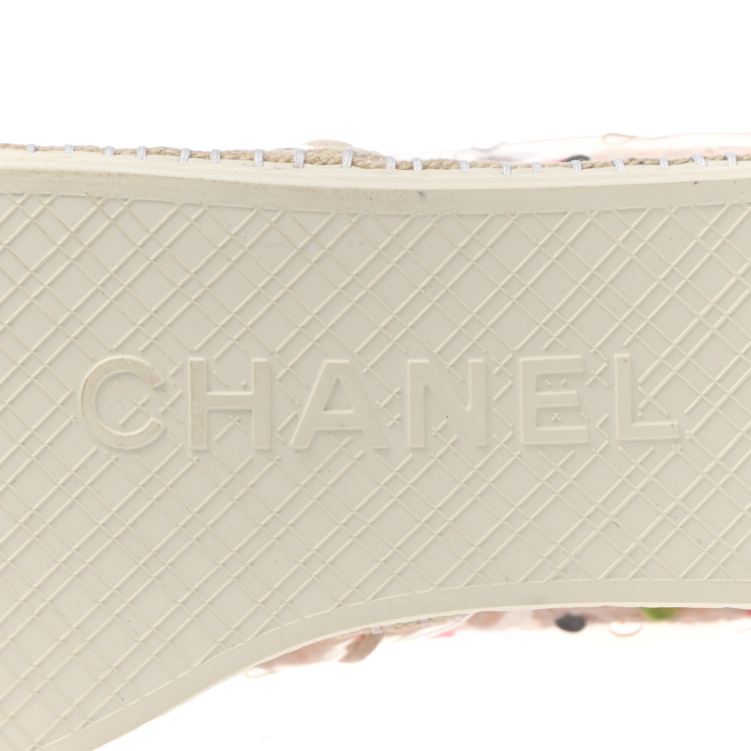 Chanel PVC Tweed CC Espadrilles 40 Coral White Transparent 8 of 9