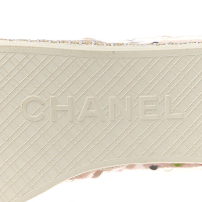 Chanel PVC Tweed CC Espadrilles 40 Coral White Transparent 8 of 9