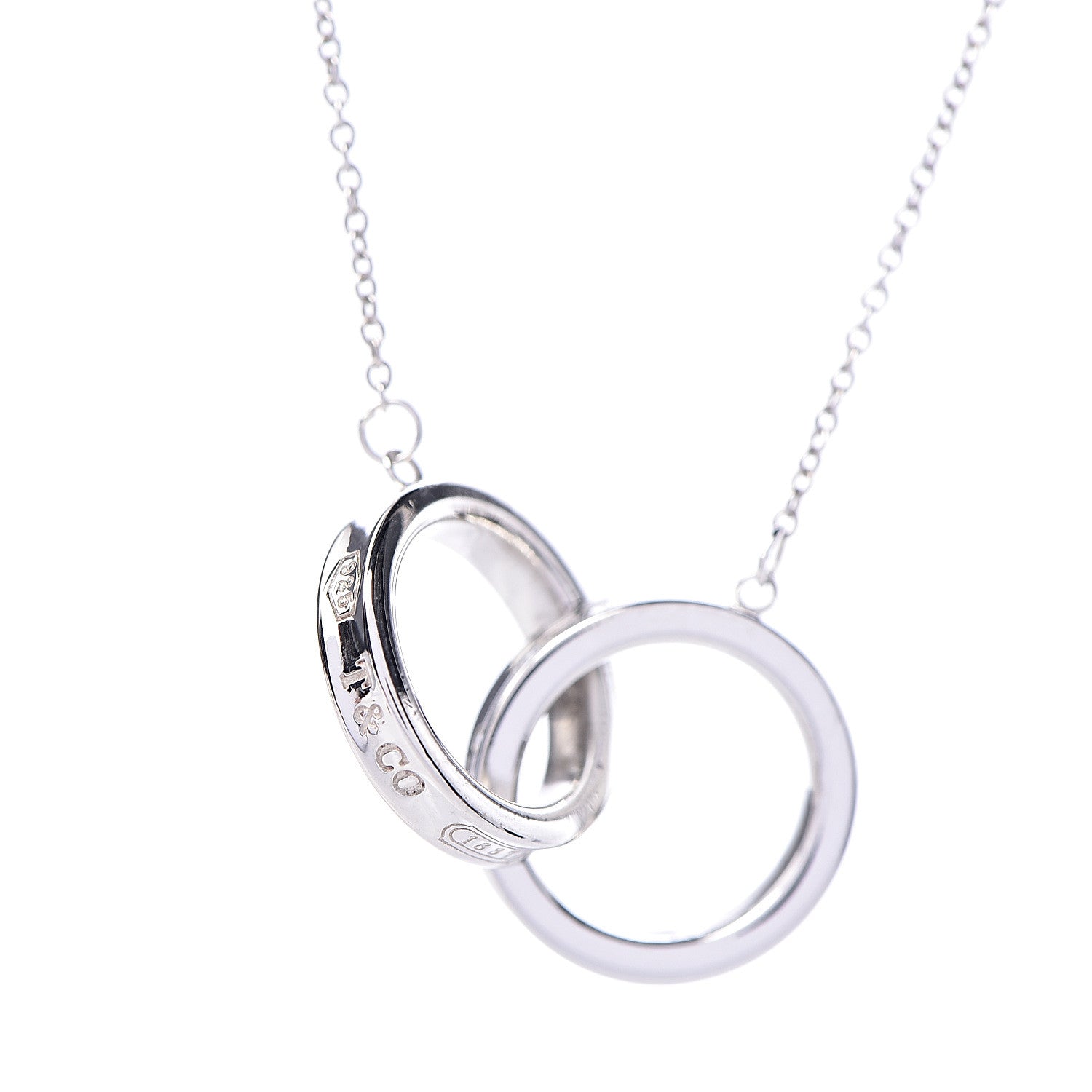 Tiffany Sterling Silver 1837 Interlocking Circles Pendant Necklace 6 of 6