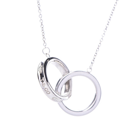 Tiffany Sterling Silver 1837 Interlocking Circles Pendant Necklace 6 of 6
