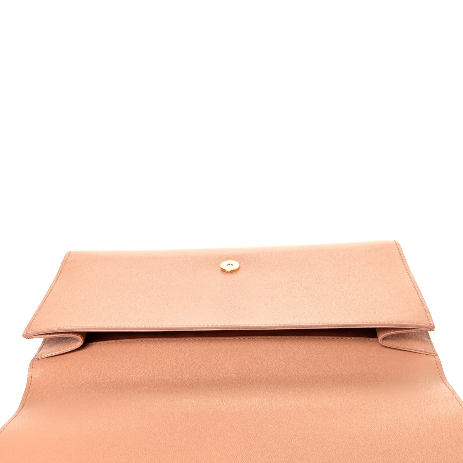 Saint Laurent Goatskin Monogram Large Belle De Jour Clutch Nude 10 of 10