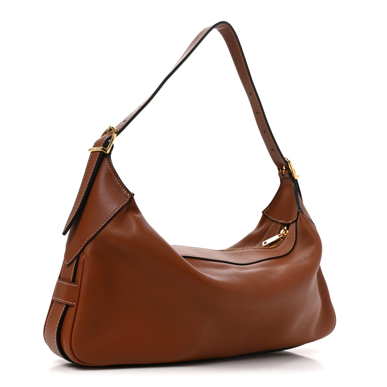 Celine Supple Calfskin Medium Romy Shoulder Bag Tan 1937983