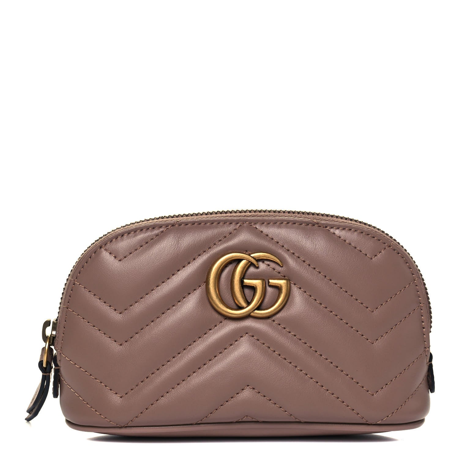 Gucci Calfskin Matelasse GG Marmont Pouch Cosmetic Case Porcelain Rose 1 of 10