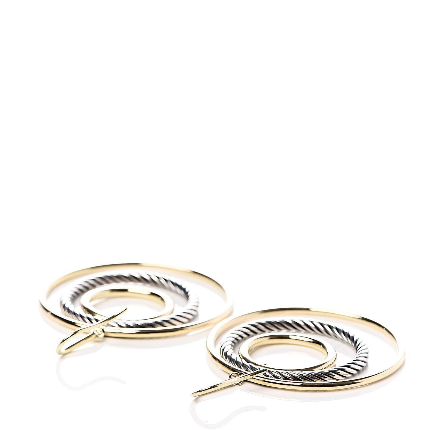 Sterling Silver 18K Yellow Gold Mobile Triple Circle Earrings