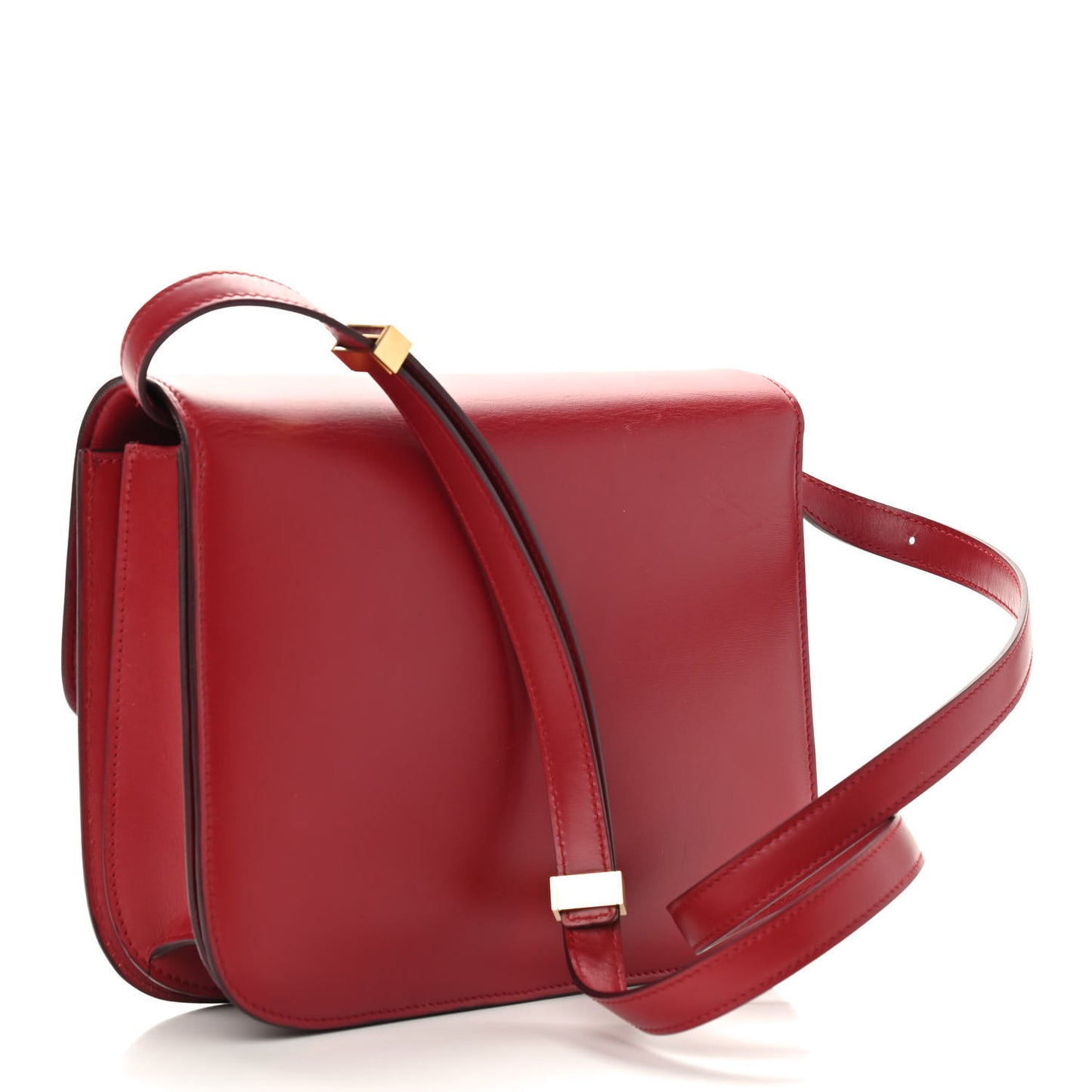 Box Calfskin Medium Classic Box Flap Bag Red