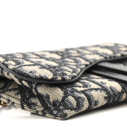 Christian Dior Oblique Nano Saddle Chain Pouch Blue 8 of 10