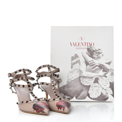 Valentino Garavani X UNDERCOVER Calfskin Rockstud Ankle Strap Low Heel Pumps 39 Poudre 11 of 11