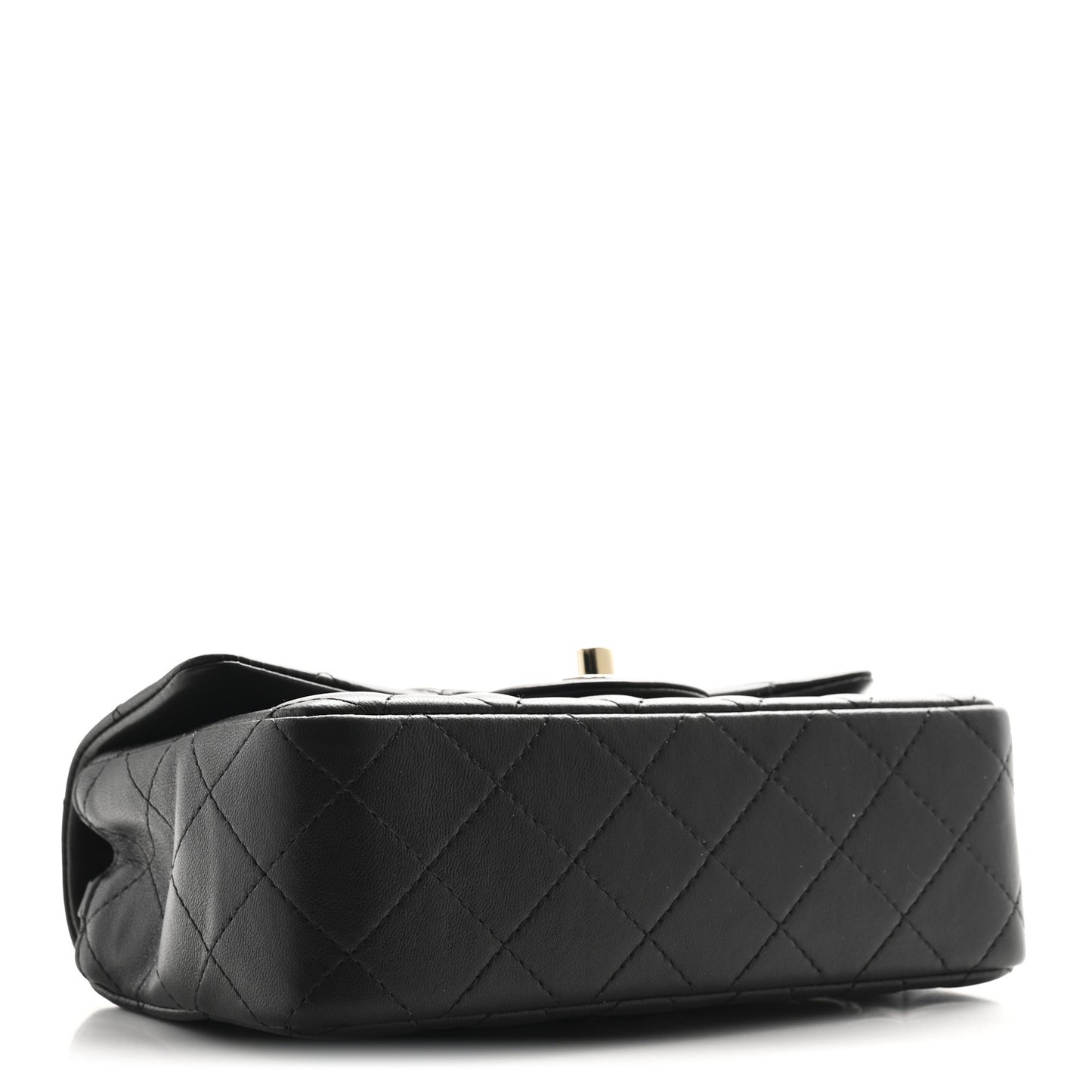 Lambskin Quilted Mini Rectangular Flap Black