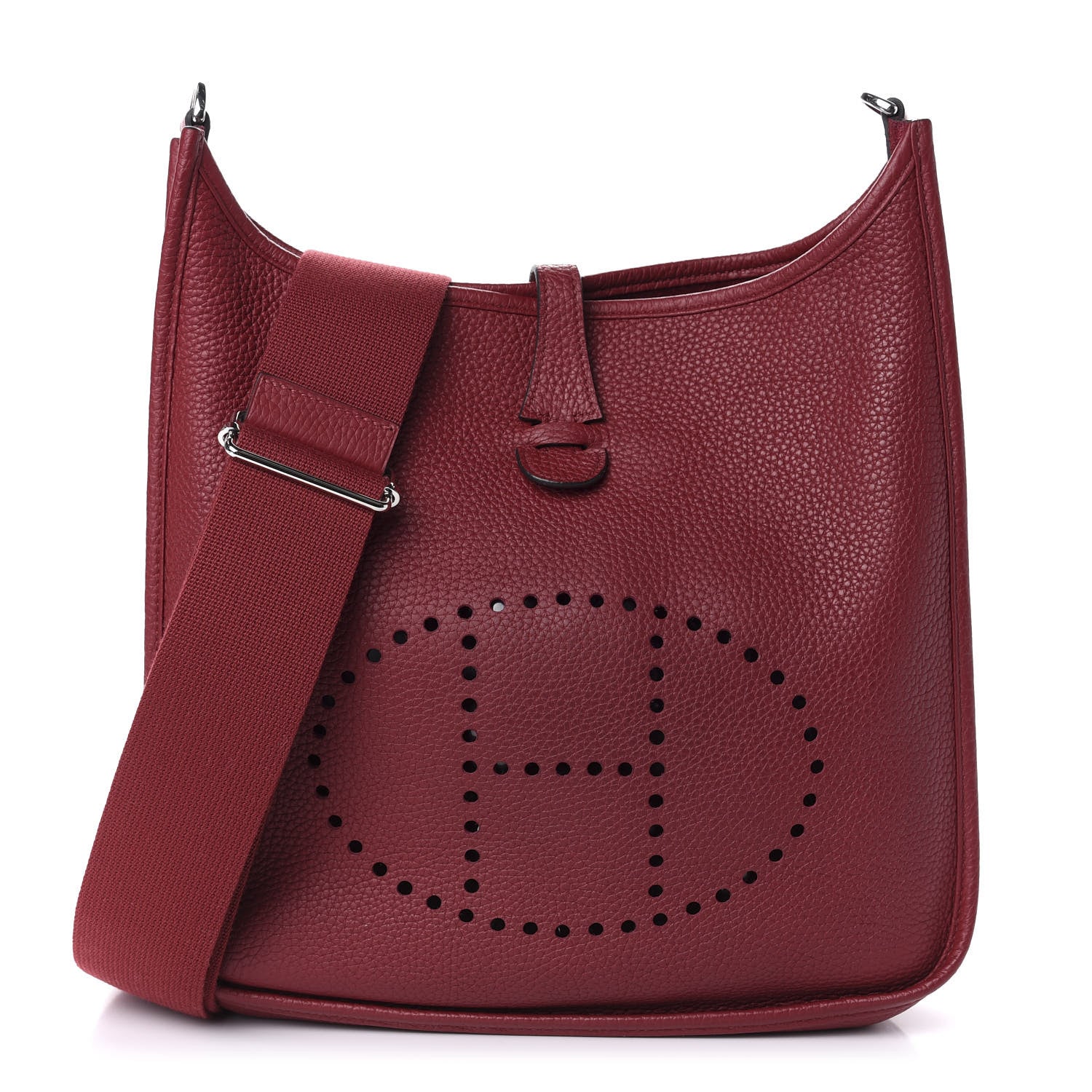 Hermes Taurillon Clemence Evelyne III PM Rouge Grenat 1 of 10