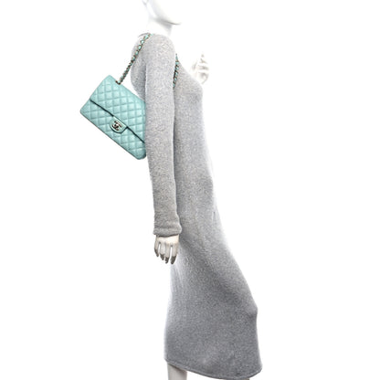Chanel Caviar Quilted Medium Double Flap Light Blue 3 of 11