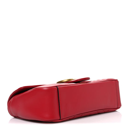 Gucci Calfskin Matelasse Small GG Marmont Shoulder Bag Hibiscus Red 4 of 10