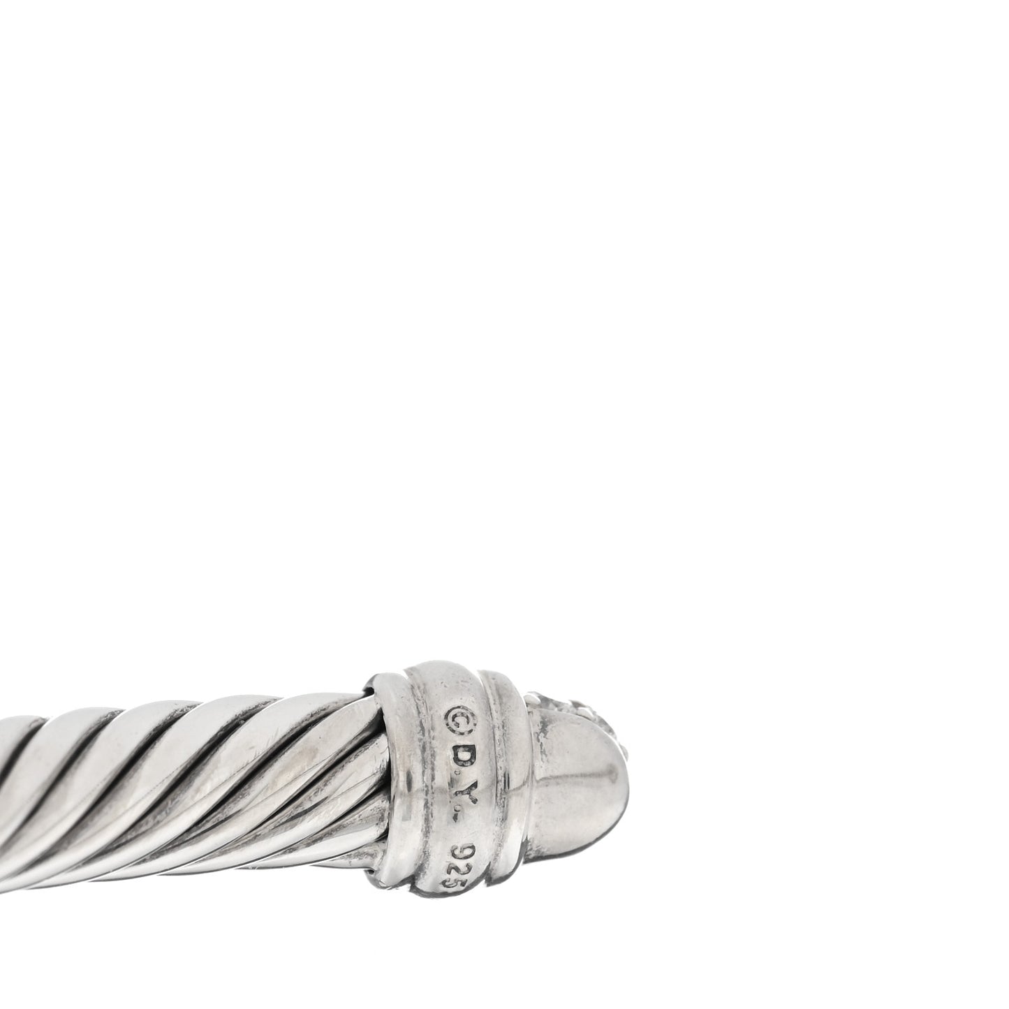 Sterling Silver Pave Diamond 5mm Cable Classics Bracelet