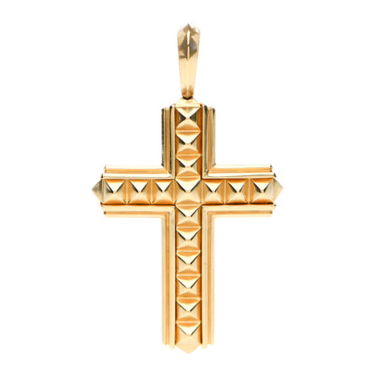 David Yurman 18K Yellow Gold 37mm Pyramid Cross Pendant 1 of 4