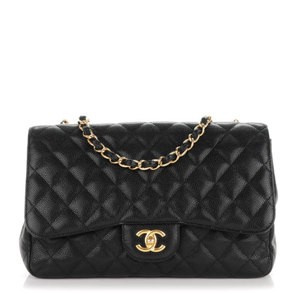 Chanel Caviar Quilted Jumbo Single Flap Black 1 of 10