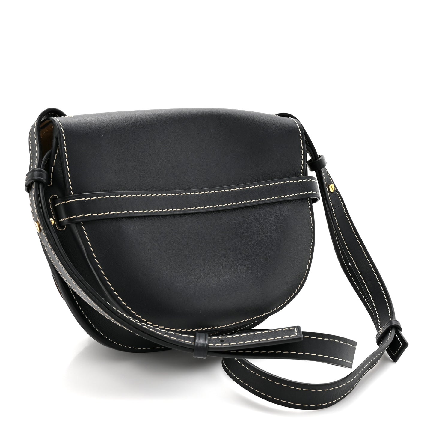 Grained Calfskin Small Gate Crossbody Bag Navy