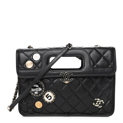 Chanel Aged Calfskin Charms Flap Bag Black 1 of 11