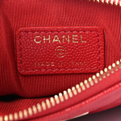 Chanel Caviar Quilted Small Cosmetic Case Red 6 of 7