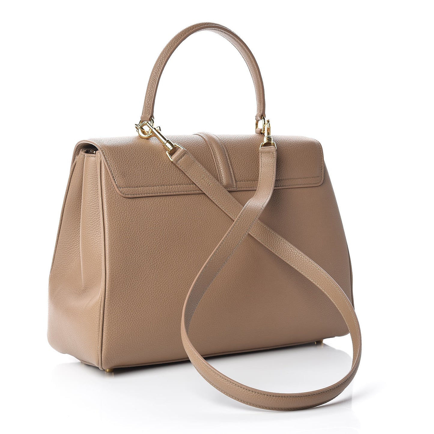 Grained Calfskin Classique 16 Top Handle Bag Beige