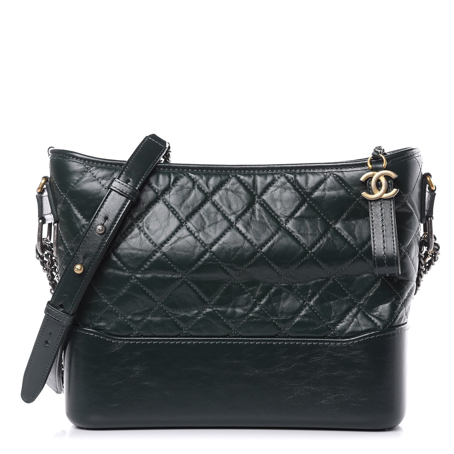 Chanel Aged Calfskin Quilted Medium Gabrielle Hobo Green 1 of 9