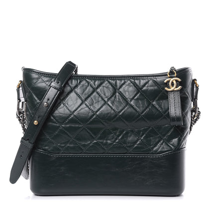 Chanel Aged Calfskin Quilted Medium Gabrielle Hobo Green 1 of 9