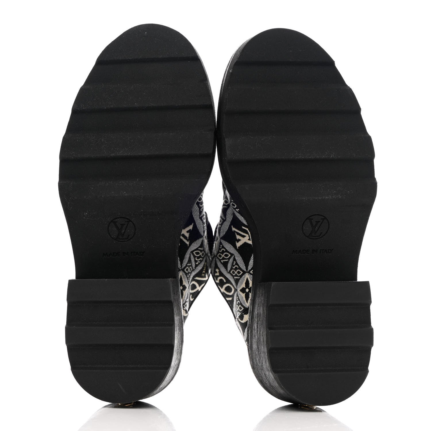 Louis Vuitton Jacquard Calfskin Since 1854 Beaubourg Platform Derby 37 Gray 5 of 11