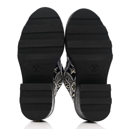 Louis Vuitton Jacquard Calfskin Since 1854 Beaubourg Platform Derby 37 Gray 5 of 11