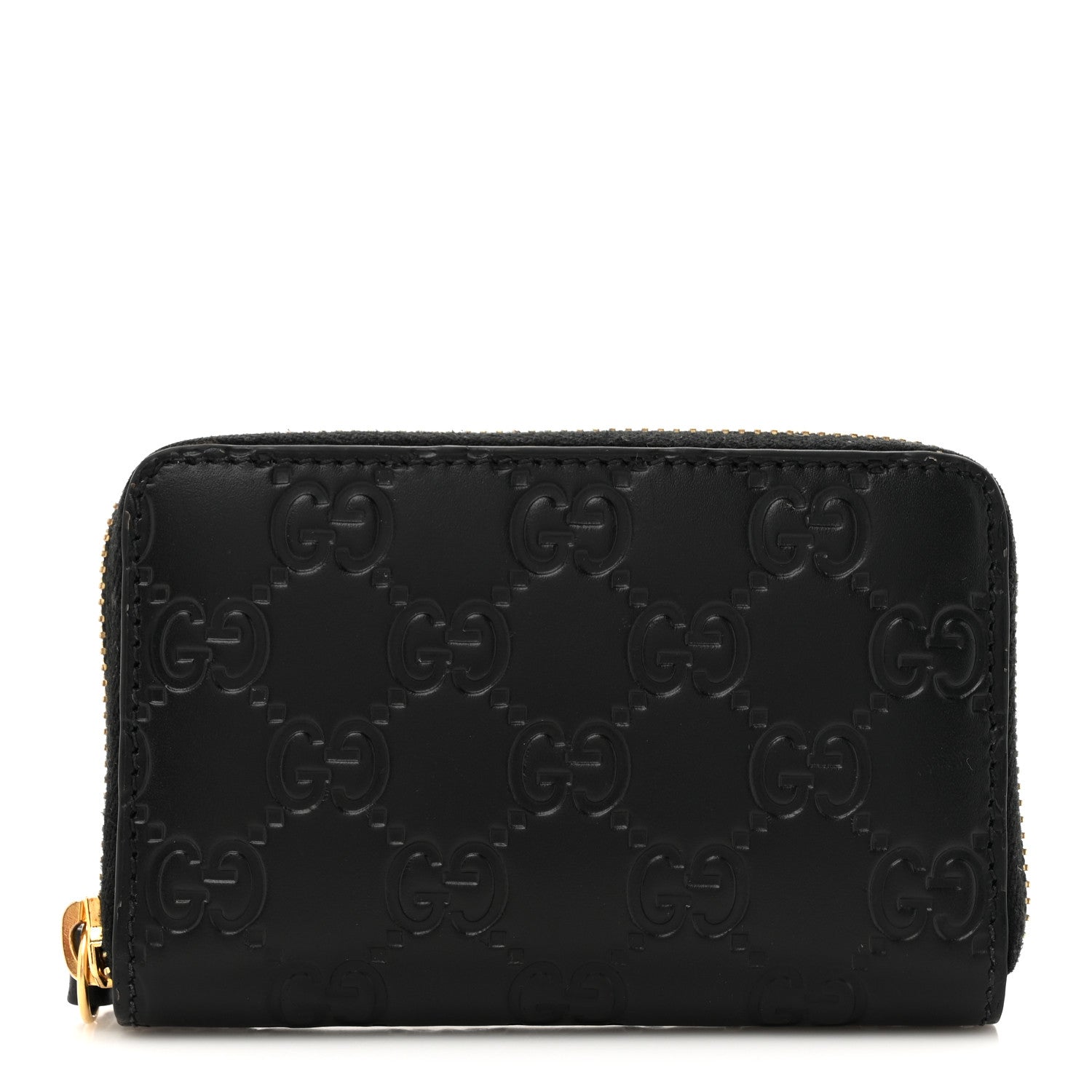 Gucci Guccissima Zip Around Card Case Black 1740595 – FASHIONPHILE