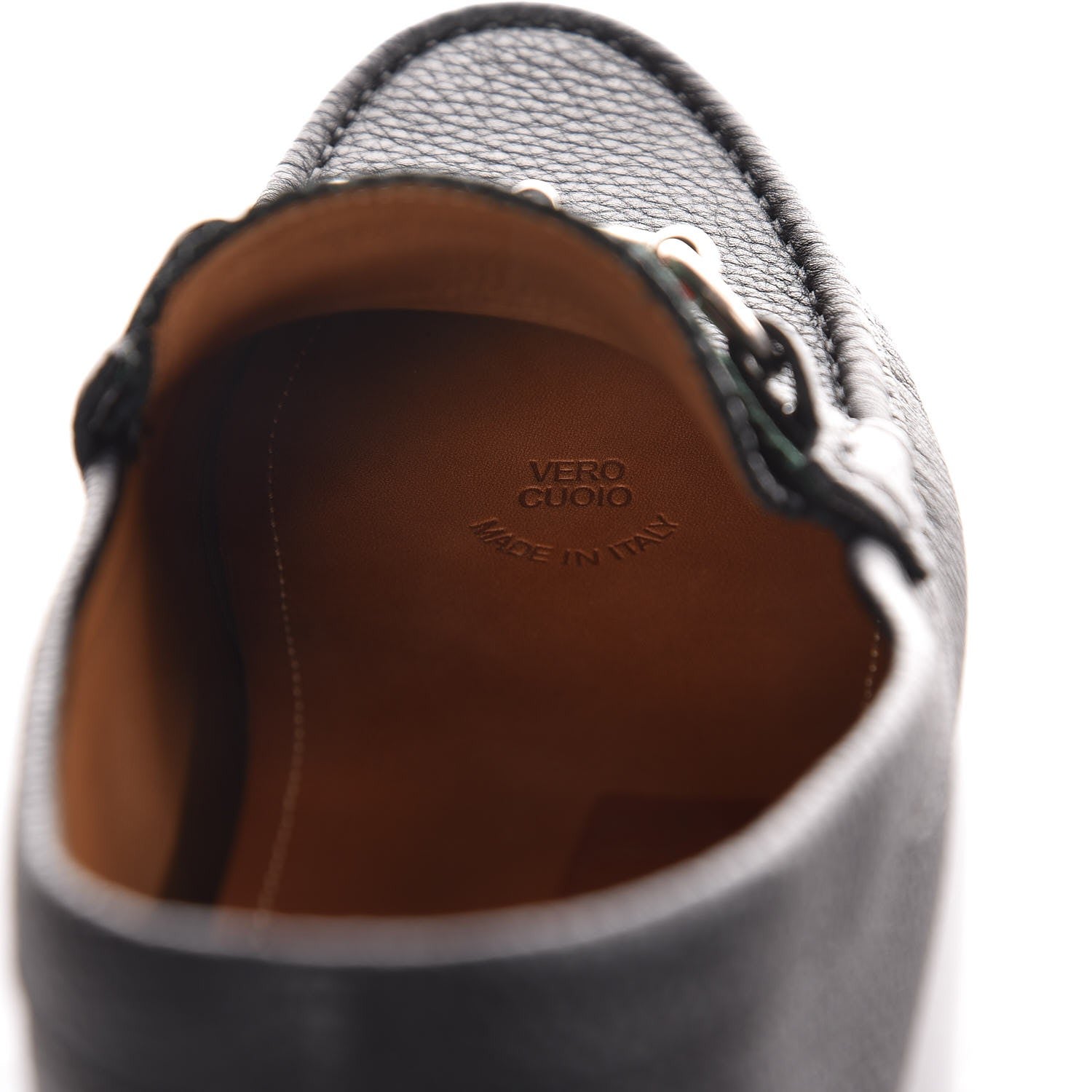 Gucci Calfskin Web Mens Horsebit Driver Loafers 8.5 Black 8 of 9
