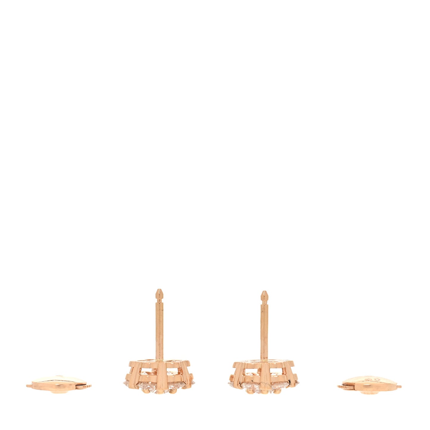 18K Rose Gold Diamond Fleurette Earrings