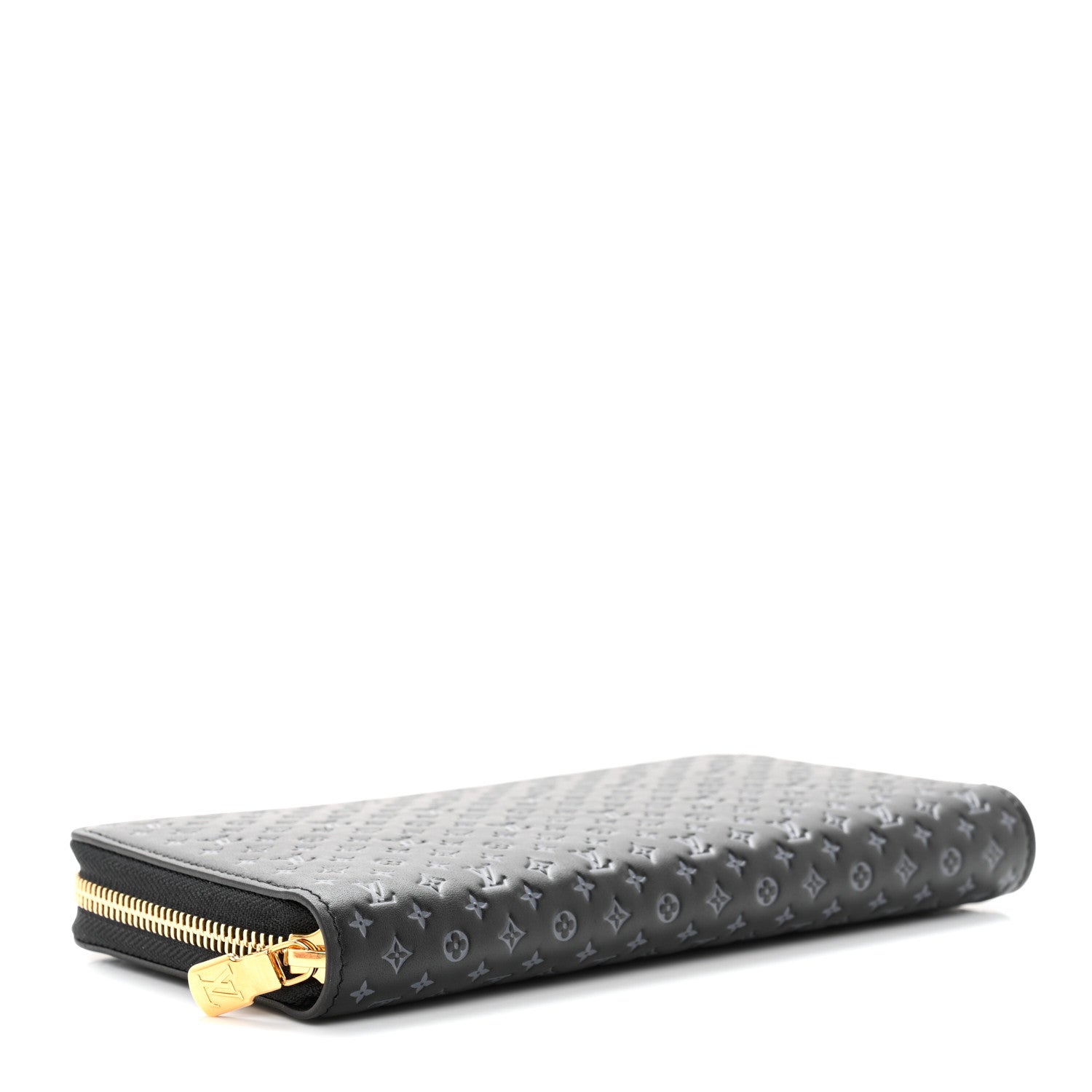 Louis Vuitton Calfskin Nanogram Embossed Zippy Wallet Black 4 of 7