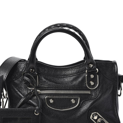 Balenciaga Chevre Silver Metallic Edge Hardware Mini City Black 9 of 9