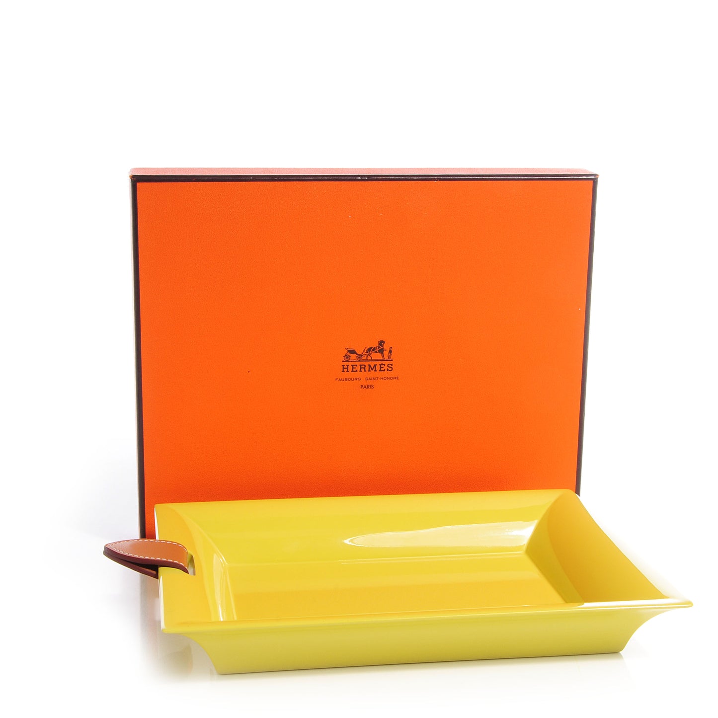 Lacquered Wood Chamonix Chakor PM Change Tray Chartreuse