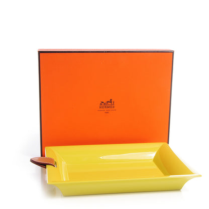 Hermes Lacquered Wood Chamonix Chakor PM Change Tray Chartreuse 8 of 8